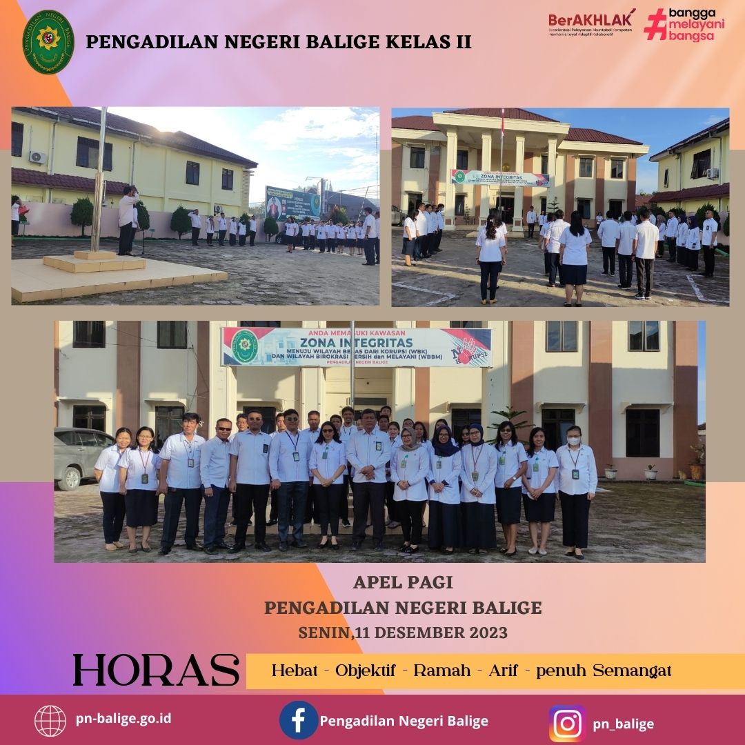 APEL PAGI PENGADILAN NEGERI BALIGE SENIN, 11 DESEMBER 2023